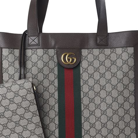 gucci gg supreme tote bag brown|ophidia gg large shoulder bag.